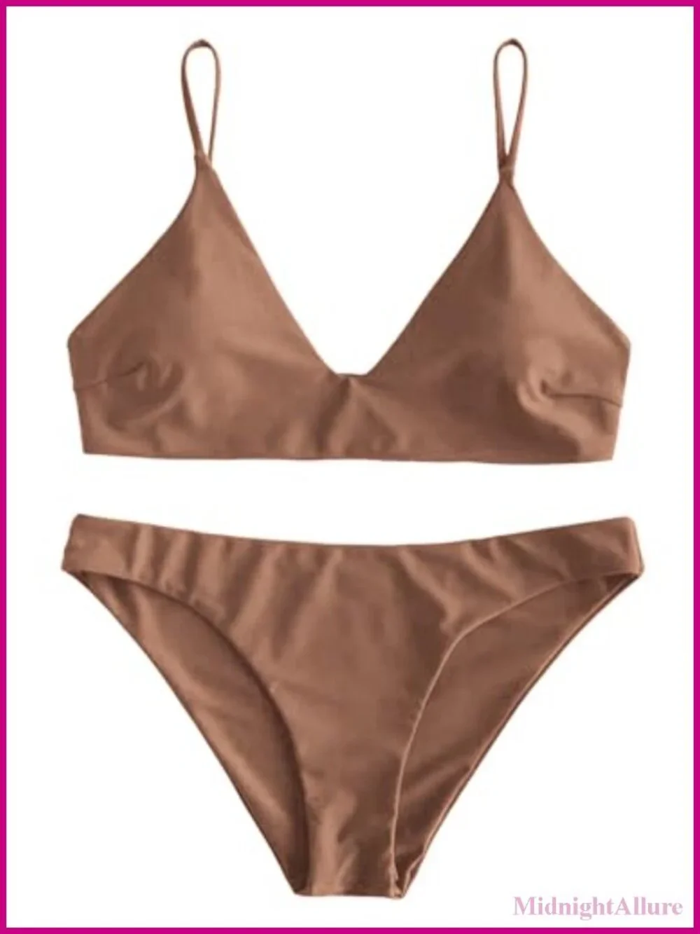 Bralette Bikini Set Two Piece Swimsuit with Padded Cups and High Cut Bottoms